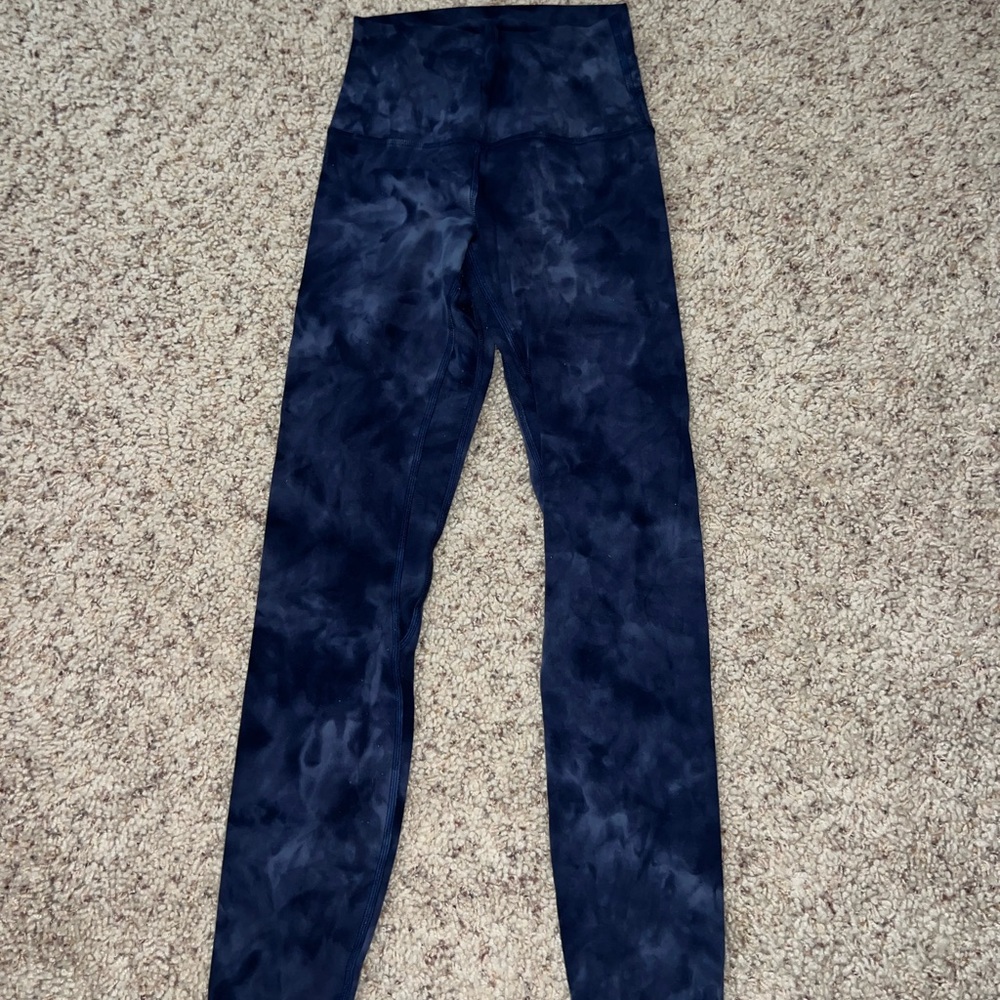 Lululemon align 28 inch black tie dye leggings size 2
